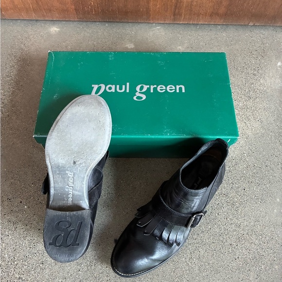 Paul Green Black Leather Ankle Boots - Picture 2 of 4